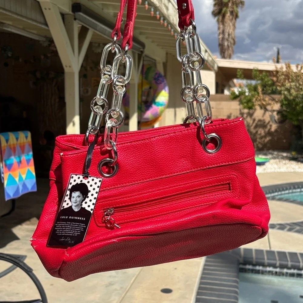 Key to My Heart Red Satchel Lulu Guinness